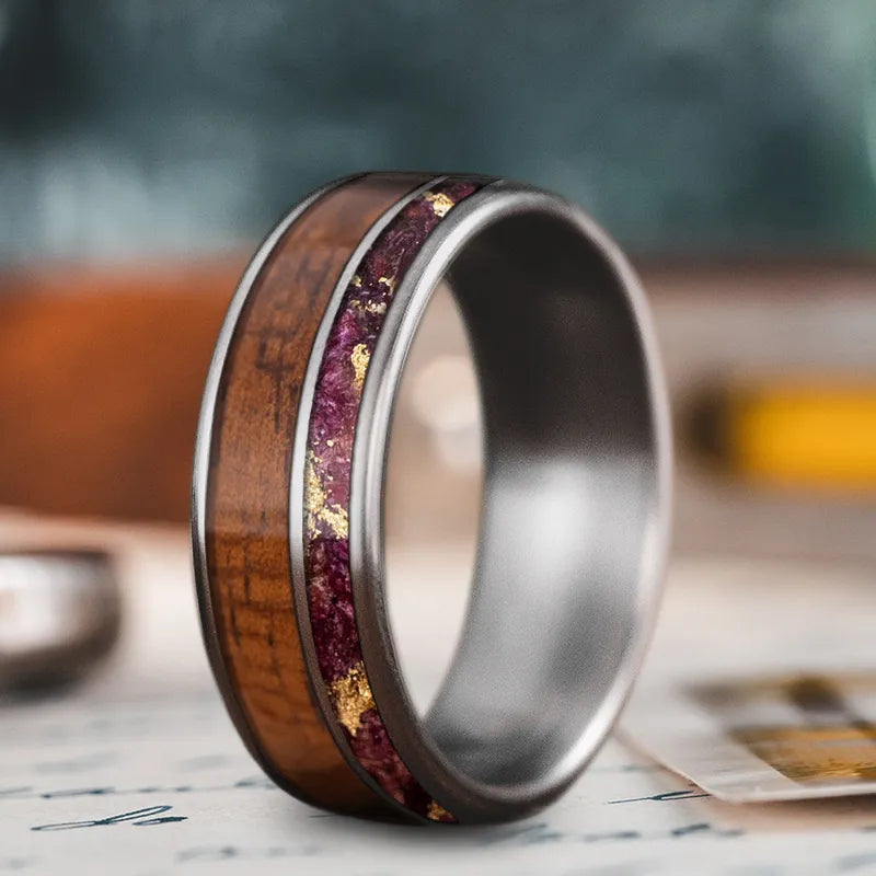 Wide band men’s rings for statement-making flair -Custom Design - 2-Inlay Offset Ring ADdqY6_Mj0igAF0ZMAoaEOK2