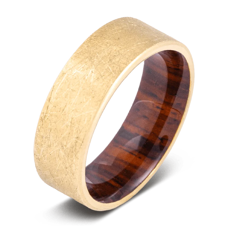 Handmade wooden men’s rings for earthy tones -The Baron