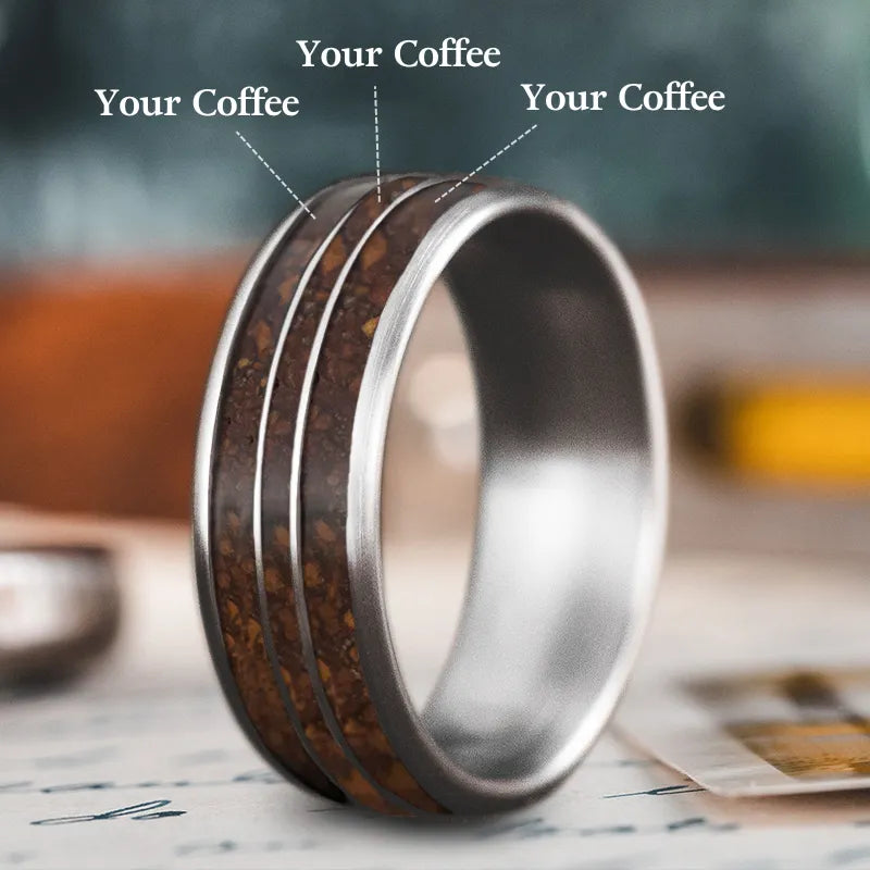 Handmade men’s rings with unique artisan craftsmanship -Custom Design - 3-Inlay Narrow Center Ring FTpL6MKtSTh7Kq6pmw26mRoZ