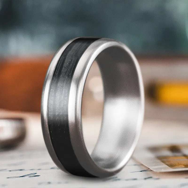 Elegant men’s rings for formal evening events -Custom Design - Single Inlay Ring qh8xLgZ-nmbFGRG5MSqhwhtg