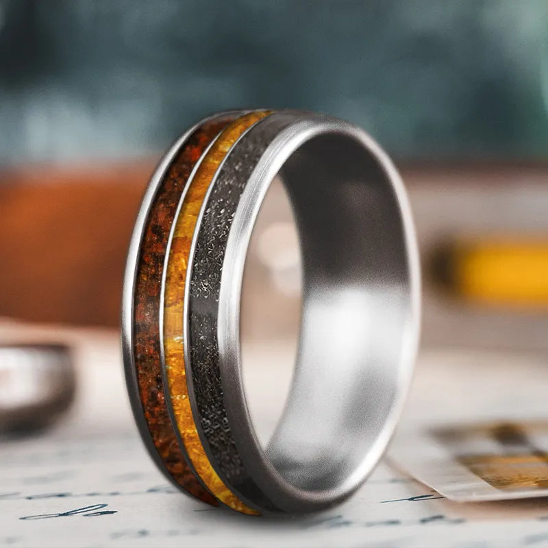 Designer men’s rings for high-end fashion statements -Custom Design - 3-Inlay Narrow Center Ring ijMUzlsx-A-7MSRVj2Wdpfb1