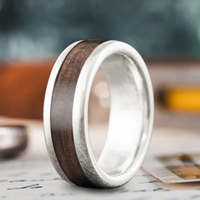 Designer black men’s rings for sharp looks -Custom Design - Single Inlay Ring Zrln711P7sy0d48bagANBjRH