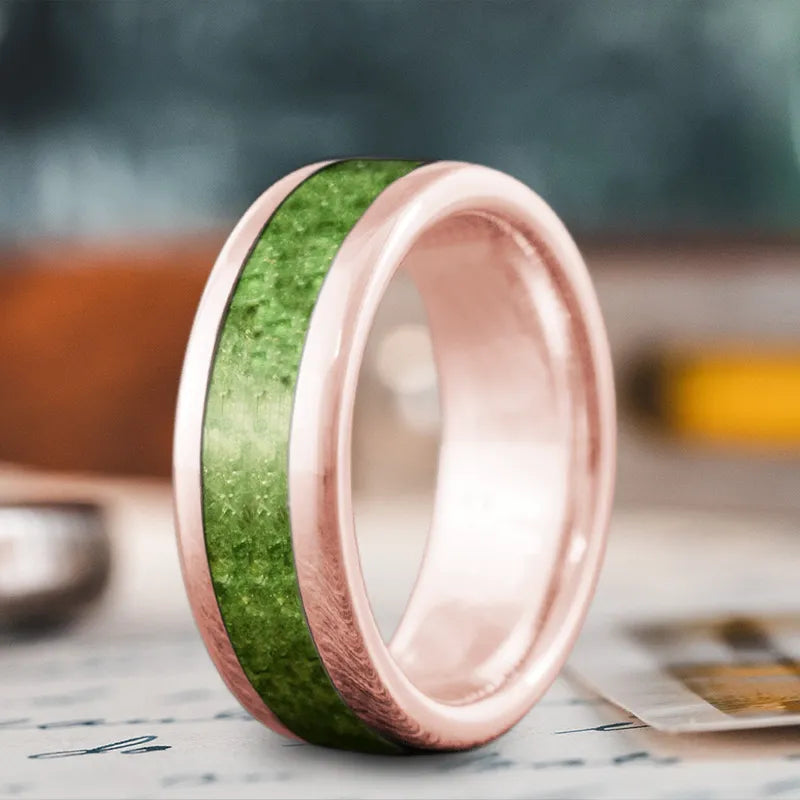 Handmade wooden men’s rings for earthy tones -Custom Design - Single Inlay Ring eRy-SyhrJY8Cnq7UWsTiWSJ5