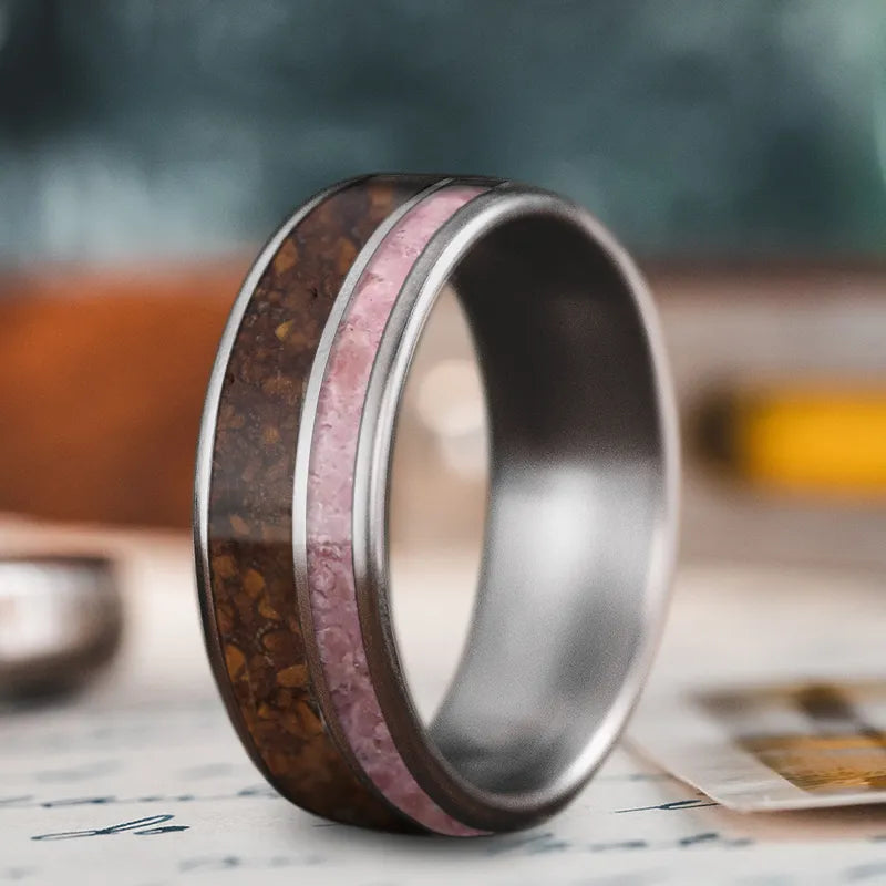 Wooden men’s rings for eco-friendly natural appeal -Custom Design - 2-Inlay Offset Ring id8yRfDFZQ1BBpARFKjVM26a