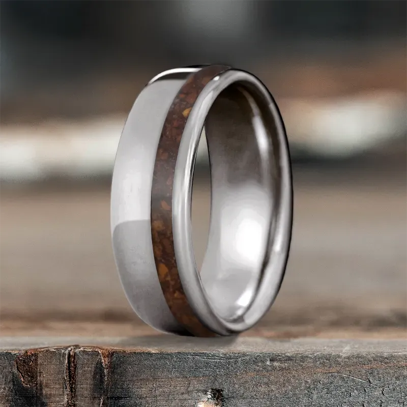 Minimal men’s rings with polished edge shine -Custom Design - Single Offset Inlay Ring GzcwQ1Du9mmUVmNoltcIq1la