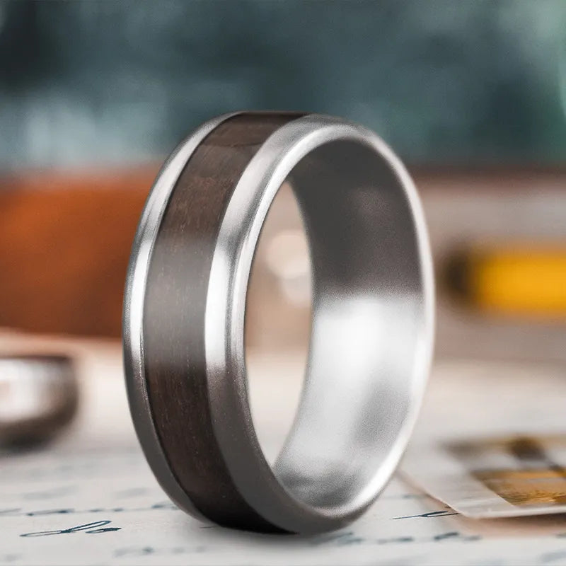 Elegant platinum men’s rings for wedding elegance -Custom Design - Single Inlay Ring 49Ng0E1dtF030ZMrzLJ4wTHA