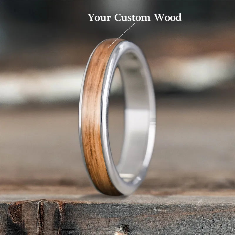 Wooden men’s rings for eco-friendly natural appeal -Custom Design - Ladies Single Inlay Ring LMqmRD-2Y0frmMUNIiGO5fj8