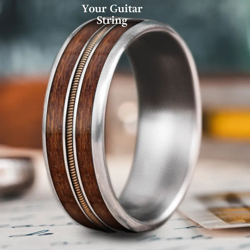 Custom men’s rings with etched name designs -Custom Design - 3-Inlay Metal Center Ring mfLjVsOzdvo7Pofar9FRUbA6