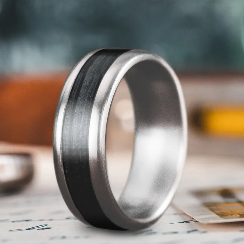 Designer black men’s rings for sharp looks -Custom Design - Single Inlay Ring shQZdxZlFKd6rKEoa_H-iNjJ