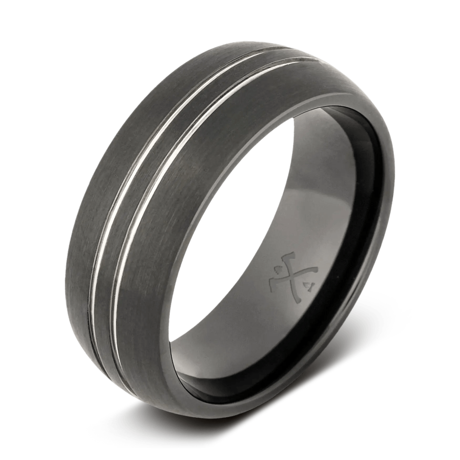 Handcrafted men’s rings with leather band accents -The VIP