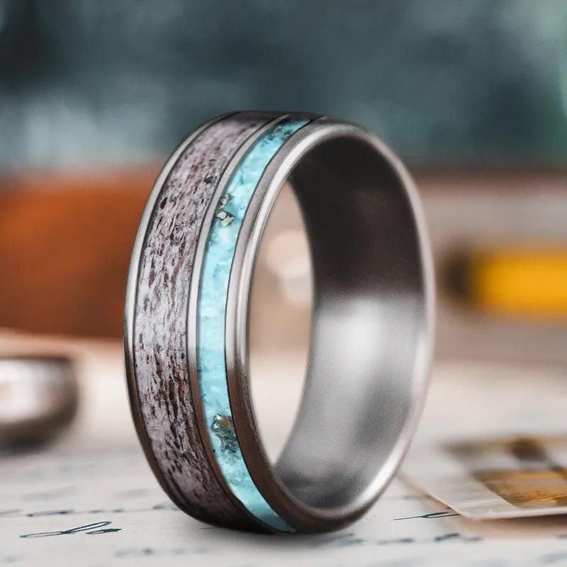 Affordable tungsten men’s rings for lasting wear -Custom Design - 2-Inlay Offset Ring fw5hHNNRMVUpSpbKIDfgWznF