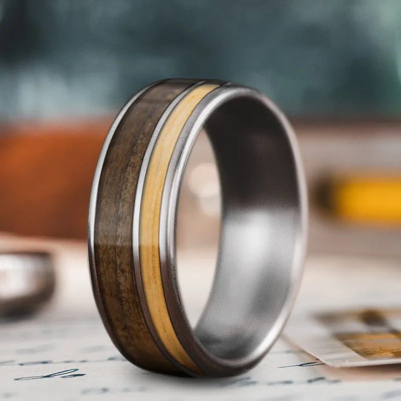 Heavy men’s rings for strong masculine presence -Custom Design - 2-Inlay Offset Ring 5zbQ4CZFcb8jREQo_EAlK-nA