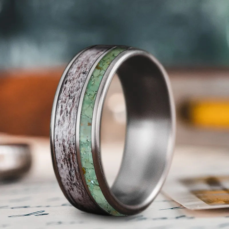 Affordable men’s rings for budget-friendly gift ideas -Custom Design - 2-Inlay Offset Ring lEF3GyoKonRs8_ye5ma0PWSJ