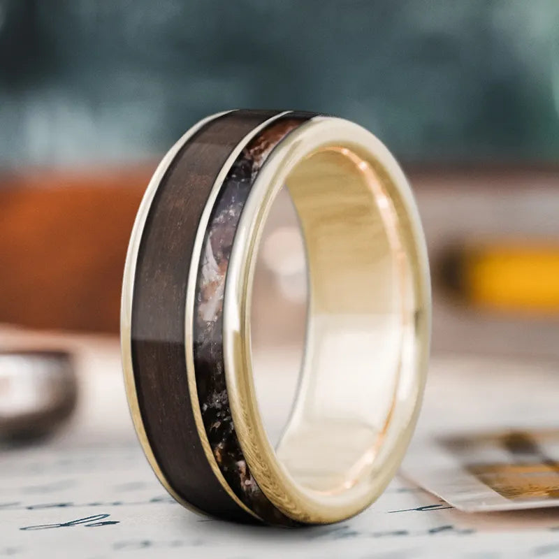 Matte finish men’s rings for understated elegance -Custom Design - 2-Inlay Offset Ring 00TIr0v1c85XSn9e3kj_QwnI