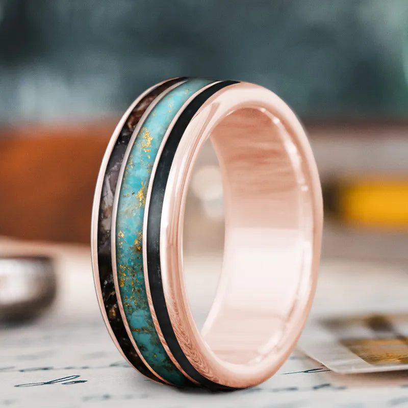 Personalized men’s rings for sentimental keepsake value -Custom Design - 3-Inlay Wide Center Ring jqlyCd7PRQEVhN--18mRljoQ