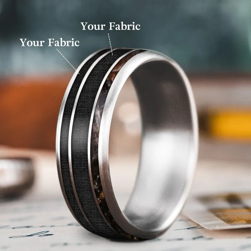 Personalized silver men’s rings for gifting joy -Custom Design - 3-Inlay Wide Center Ring C_MiOLIpRUgJ8EKhYLZoZYPT