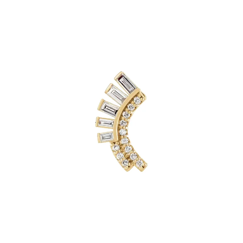 Best hoop earrings with detachable studs for a versatile and adjustable accessory-14k Baguette Arc Stud