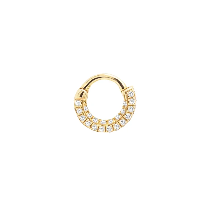 Hoop earrings with cut-out designs for a creative and lightweight effect-Porter Lyons 14k Diamond Pave Mini Hoop