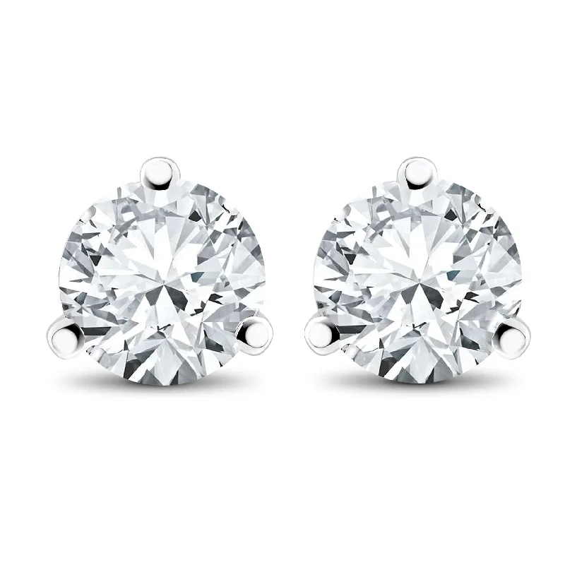 Hoop earrings with oversized designs for a bold, fashion-forward statement-3/4 ct TDW Diamond 3-Prong Martni Studs