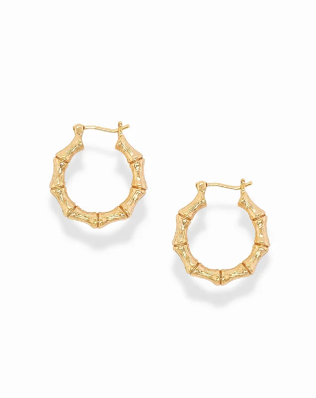 Hoop earrings with intricate designs for a unique and artistic appearance-Bamboo Hoops