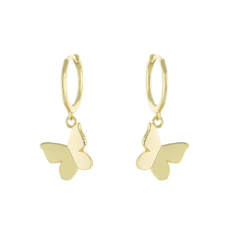 Best hoop earrings with matte finish for a sophisticated, understated design-Butterfly Hoop Huggie