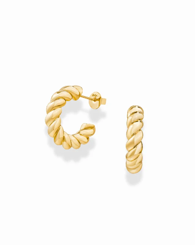 Small hoop earrings for a delicate and understated everyday wear-Cenie Rope Hoops