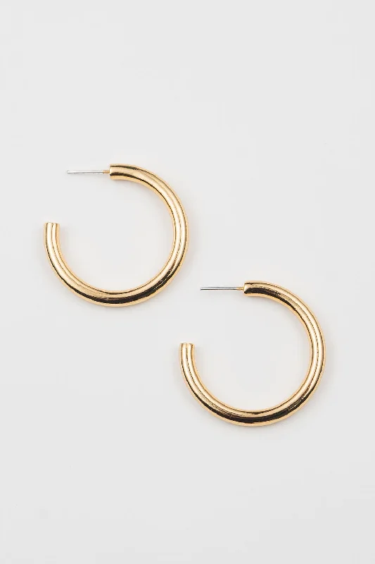 Best hoop earrings with satin ribbons for a soft, feminine appearance-Chunky Tube Hoops Medium