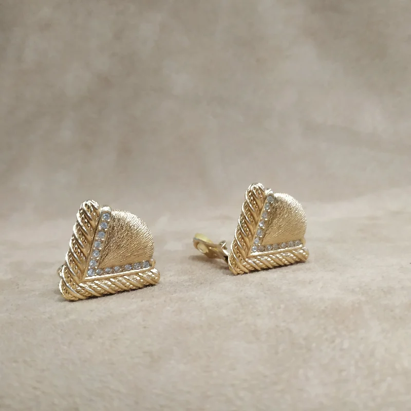 Best hoop earrings with angel wing accents for a spiritual and meaningful design-Dior Gold Triangular  vintage earrings