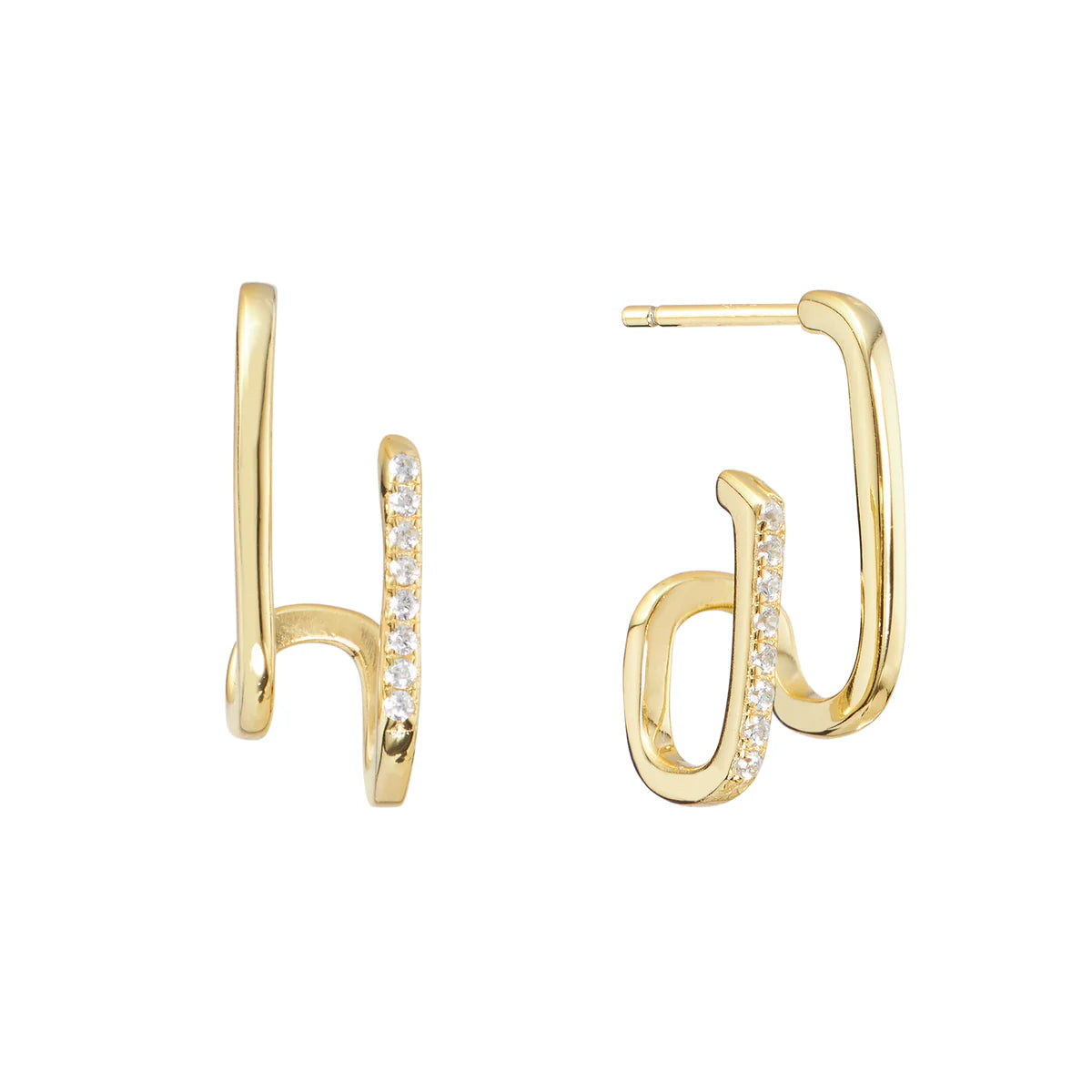 Best hoop earrings with infinity designs for a timeless and meaningful symbol-Double Cuff Stud Earring