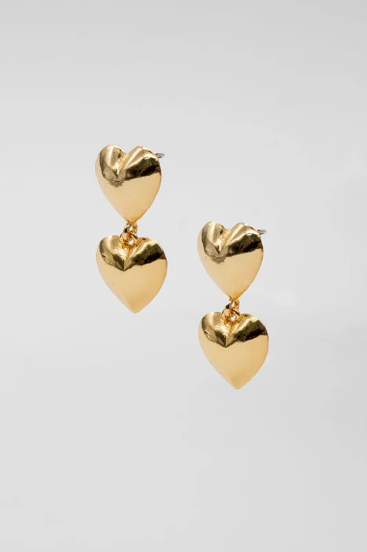 Best hoop earrings with vintage-style detailing for a nostalgic and timeless look-Double Hearts Earrings