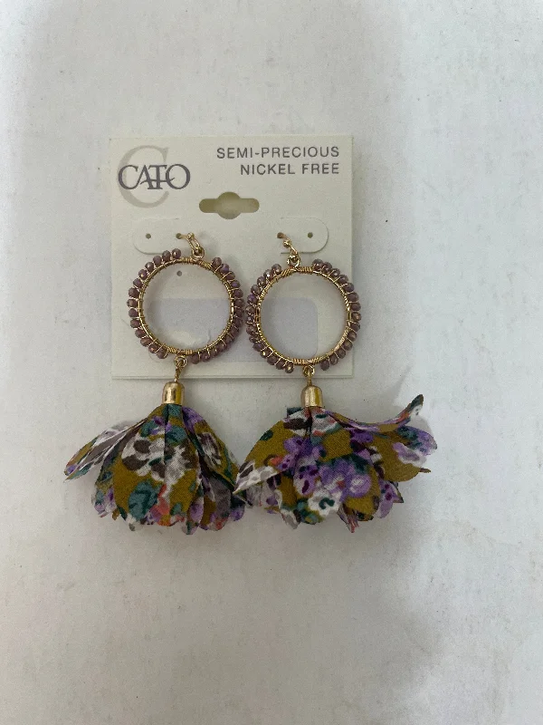 Hoop earrings with artistic filigree designs for an intricate, delicate finish-Earrings Dangle/drop By Cato