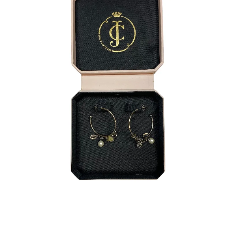 Hoop earrings with twisted leather for a chic and modern boho look-Earrings Hoop By Juicy Couture