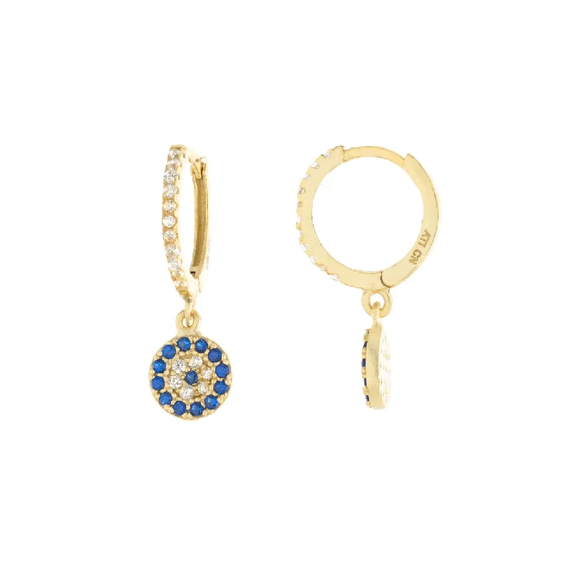 Best hoop earrings with minimalist designs for a clean and modern aesthetic-Evil Eye Huggies