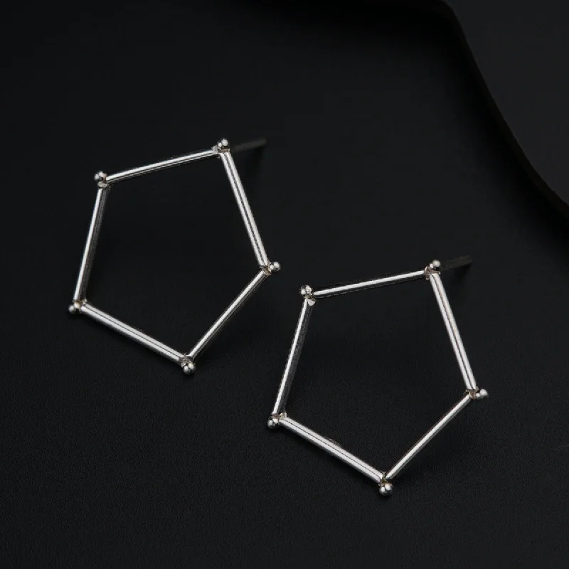 Hoop earrings with abstract shapes for an artistic and creative touch-Handmade Pentagon Earring (Plain)