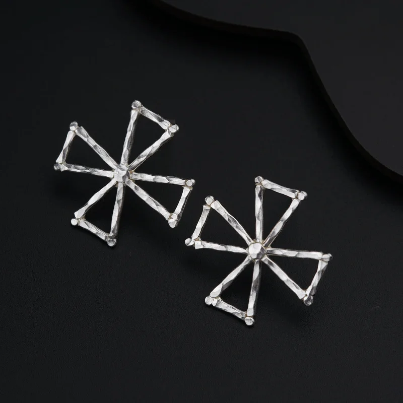 Best hoop earrings with snake-inspired designs for an edgy and fierce vibe-Handmade Pinwheel Earring (Hammered)