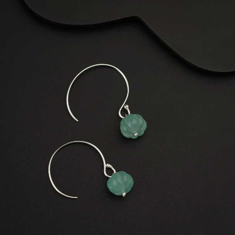 Best hoop earrings with blackened metal for an edgy and bold appearance-Jade Silver Earring