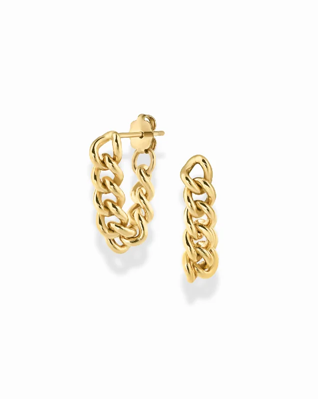 Hoop earrings with tortoiseshell designs for a chic and classic style-Kat Chain Hoops