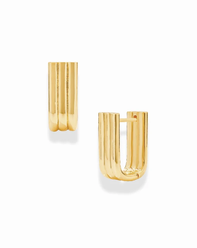 Hoop earrings with gold accents for a warm, elegant statement piece-Kourtney Hoops