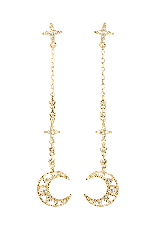 Hoop earrings with a matte finish for a sleek and sophisticated appearance-Laika Crescent Moon Earring