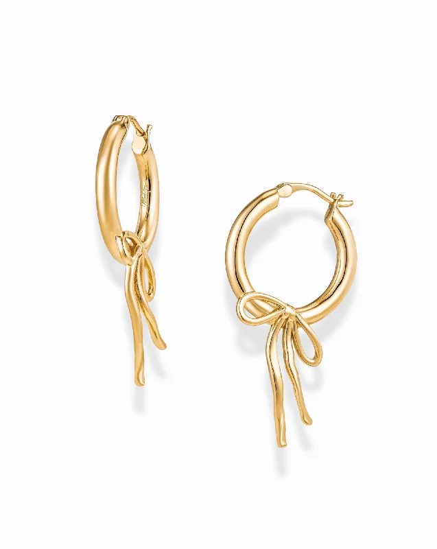 Best hoop earrings with minimal embellishments for a sleek and modern look-Lisette Bow Hoops