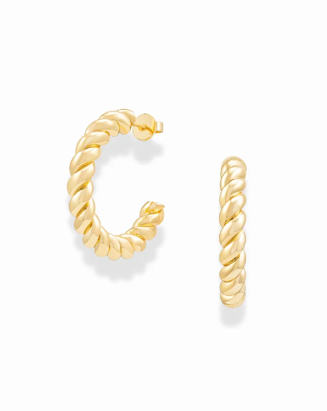 Large hoop earrings for a bold and statement-making fashion accessory-Lo Rope Hoops