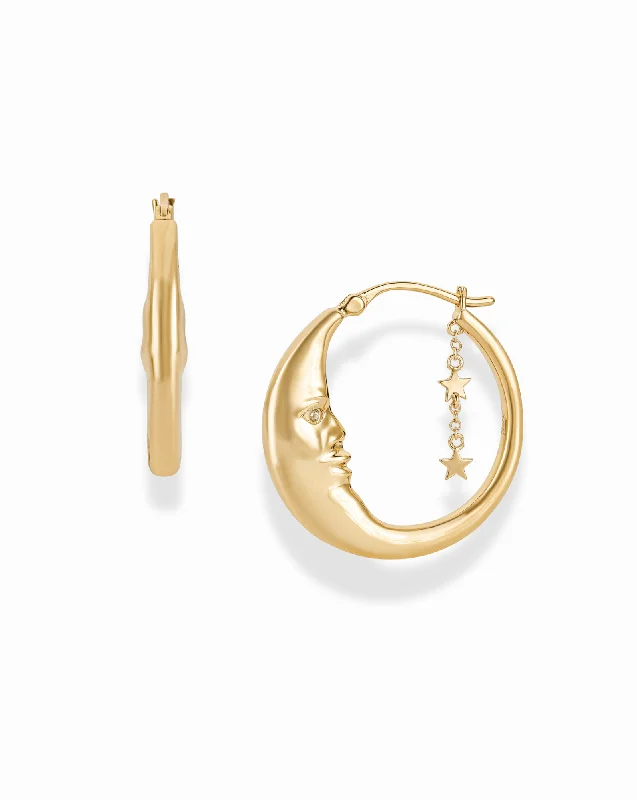 Best hoop earrings with intricate beaded details for a textured, stylish appearance-Luna Hoops