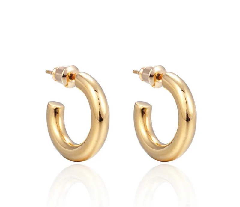 Hoop earrings with removable pendants for a versatile and customizable accessory-Mini Thick Hoops