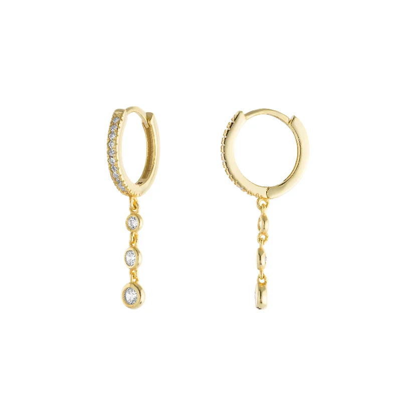 Best hoop earrings with oval shapes for a unique and elongated design-Multi Bezel Huggies