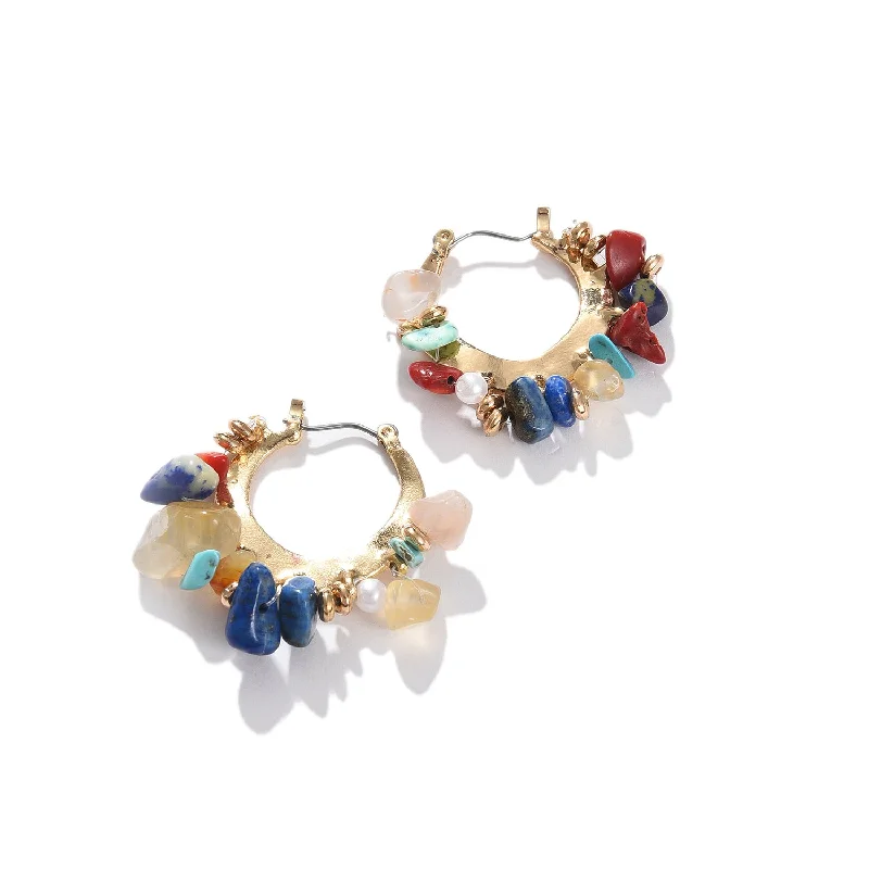 Best hoop earrings with custom engravings for a personalized and meaningful gift-Multicoloured Contemporary Hoop Earrings