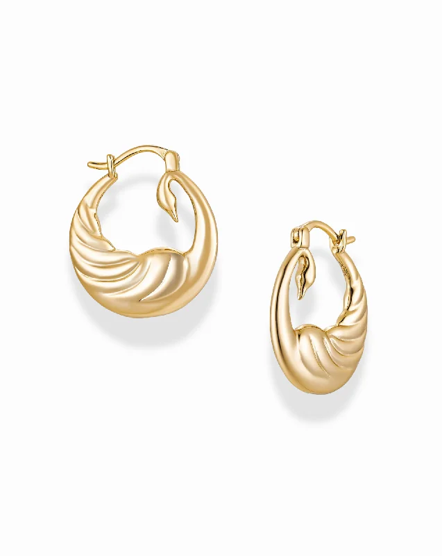 Best hoop earrings with geometric pendants for a modern, chic appeal-Odette Swan Hoops