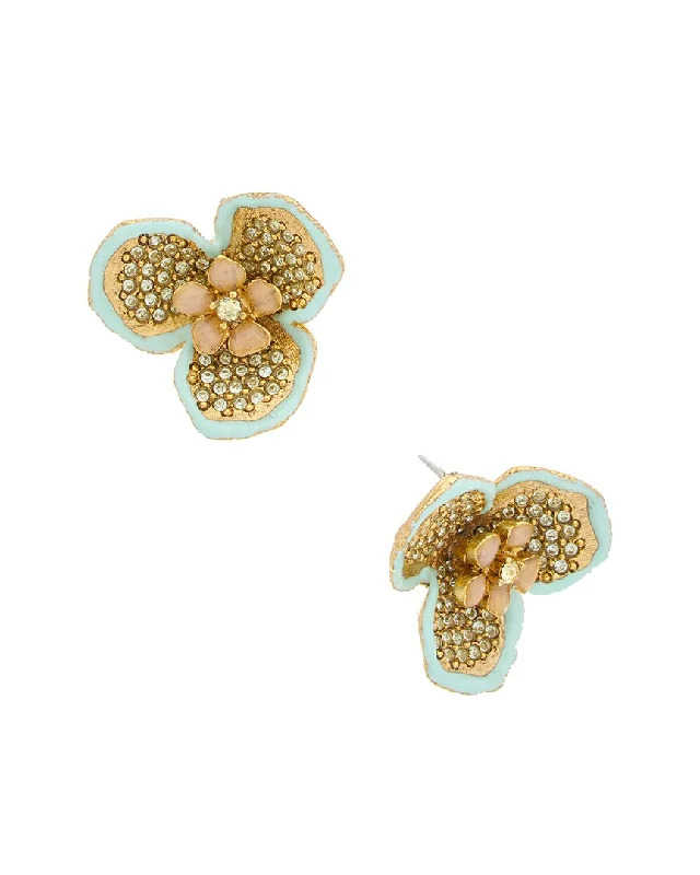 Hoop earrings with polished silver finish for a shiny, modern appeal-Oscar de la Renta 14K Flora Botanica Earrings