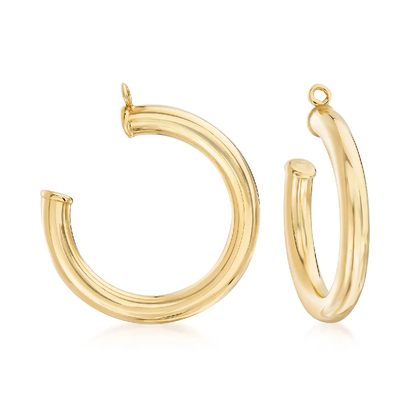 Hoop earrings with artistic filigree designs for an intricate, delicate finish-Ross-Simons 14kt Yellow Gold Hoop Earring Jackets