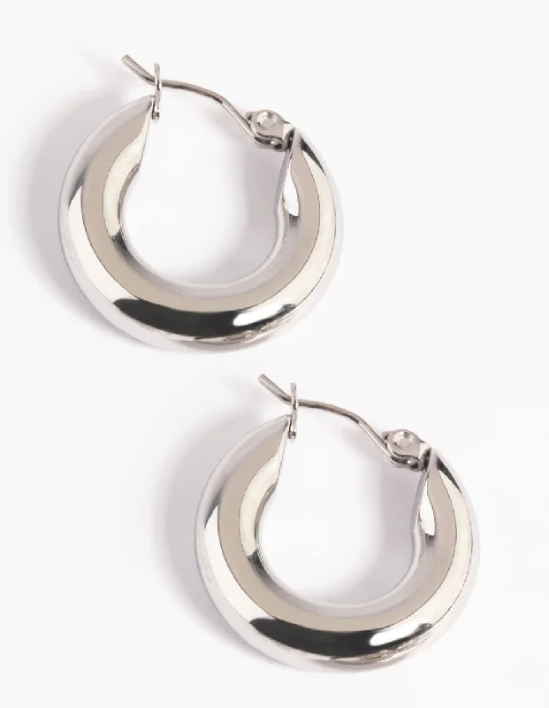 Hoop earrings with open designs for a modern, lighthearted vibe-Surgical Steel Chunky Hoop Earrings