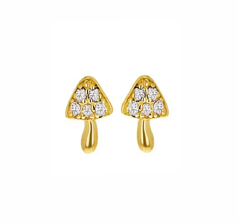 Classic hoop earrings with a thin profile for a sleek and subtle style-Shroom Studs